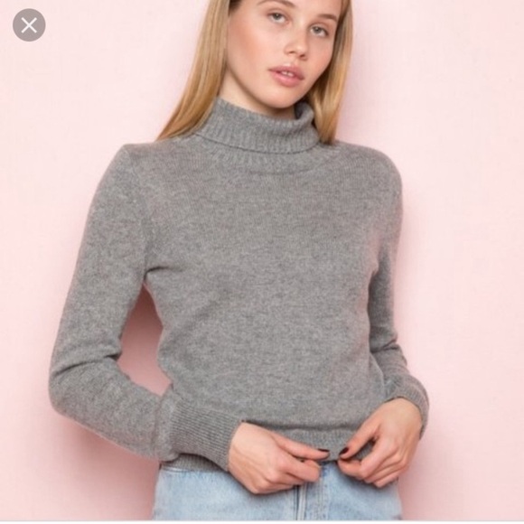 Brandy Melville Gray Wool Blend Turtleneck Long Sleeve Sweater Women's Size S - Picture 13 of 13